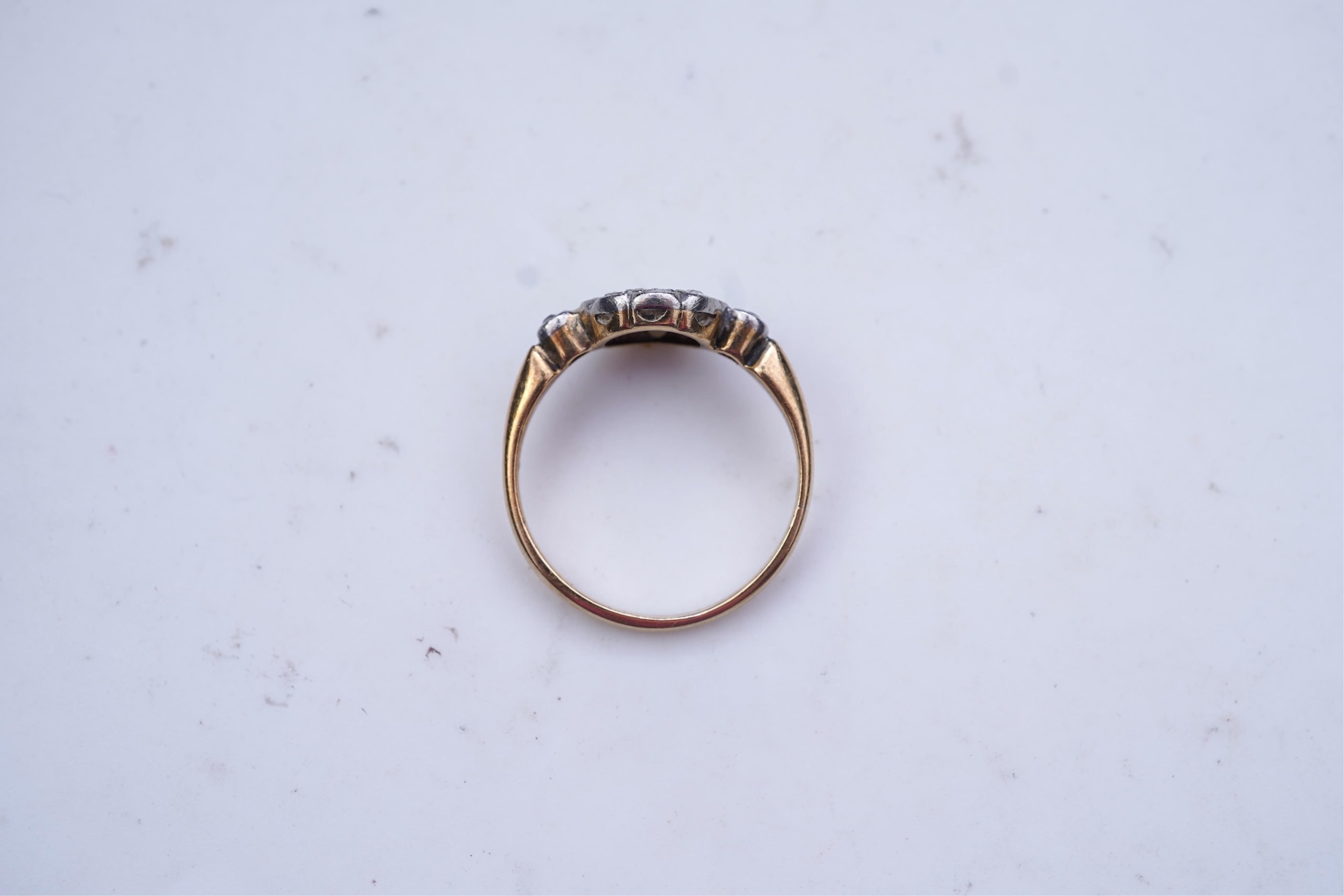 A diamond cluster ring, early 20th century